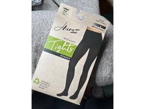 Hanes EcoSmart Opaque Tights Large Black 60 Denier HG0004 New In Box